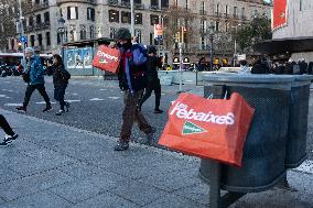 First Day Of Winter Sales In Barcelona, ​​Spain.