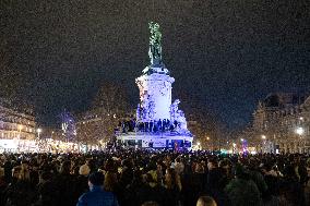 Gathering to celebrate Jean-Marie Le Pen's Death - Paris