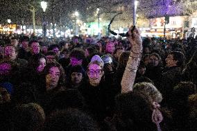 Gathering to celebrate Jean-Marie Le Pen's Death - Paris