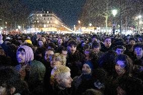 Gathering to celebrate Jean-Marie Le Pen's Death - Paris