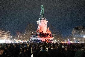 Gathering to celebrate Jean-Marie Le Pen's Death - Paris