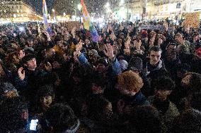 Gathering to celebrate Jean-Marie Le Pen's Death - Paris