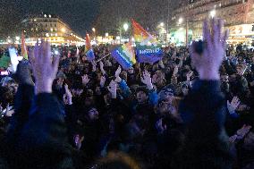 Gathering to celebrate Jean-Marie Le Pen's Death - Paris