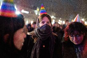 Gathering to celebrate Jean-Marie Le Pen's Death - Paris