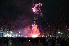 Gathering to celebrate Jean-Marie Le Pen's Death - Paris