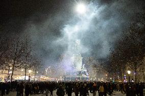 Gathering to celebrate Jean-Marie Le Pen's Death - Paris