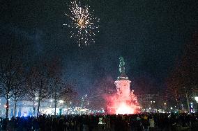 Gathering to celebrate Jean-Marie Le Pen's Death - Paris