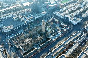 Chengtian Temple Pagoda Spire Damaged in Yinchuan