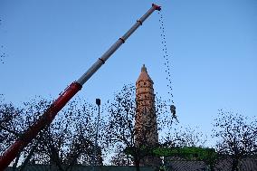 Chengtian Temple Pagoda Spire Damaged in Yinchuan