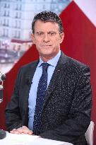 Exclusive - Manuel Valls Appears On RMC/BFMTV - Paris