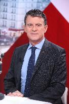 Exclusive - Manuel Valls Appears On RMC/BFMTV - Paris