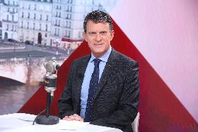 Exclusive - Manuel Valls Appears On RMC/BFMTV - Paris