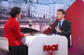 Exclusive - Manuel Valls Appears On RMC/BFMTV - Paris