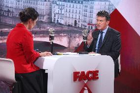 Exclusive - Manuel Valls Appears On RMC/BFMTV - Paris