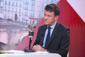 Exclusive - Manuel Valls Appears On RMC/BFMTV - Paris