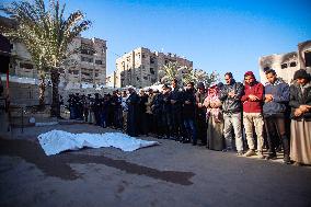 Funeral Of Palestinians Killed In Israeli Airstrikes - Gaza