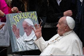 Pope Francis Leads His Weekly General Audience In The Paul VI Hall