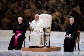 Pope Francis Leads His Weekly General Audience In The Paul VI Hall