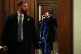 Justin Trudeau Leaves A Liberal Caucus Meeting - Ottawa