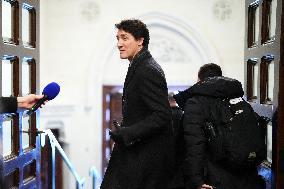 Justin Trudeau Leaves A Liberal Caucus Meeting - Ottawa