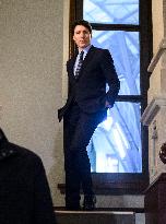 Justin Trudeau Leaves A Liberal Caucus Meeting - Ottawa