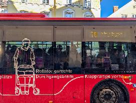 Bus Transporting Travelers To Neuschwanstein And Hohenschwangau Castles