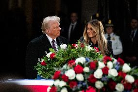 Trump pays respects to former President Jimmy Carter in Capitol rotunda