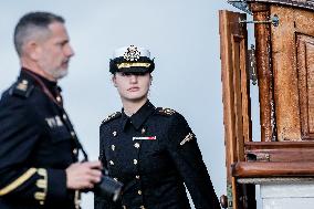 Crown Princess Leonor Arrives To Cadiz