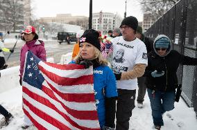 Members Of The 'J6th Community' Gather Outside US Capitol