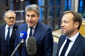 Les Republicains (LR) party leaves after a Meeting on the preparation of the 2025 Budget - Paris AJ