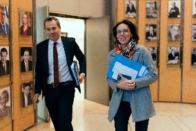 Les Republicains (LR) party leaves after a Meeting on the preparation of the 2025 Budget - Paris AJ