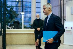 Les Republicains (LR) party leaves after a Meeting on the preparation of the 2025 Budget - Paris AJ