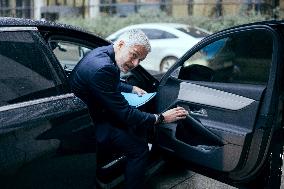 Les Republicains (LR) party leaves after a Meeting on the preparation of the 2025 Budget - Paris AJ