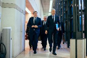 Les Republicains (LR) party leaves after a Meeting on the preparation of the 2025 Budget - Paris AJ