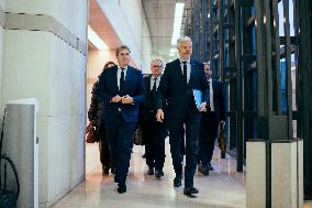 Les Republicains (LR) party leaves after a Meeting on the preparation of the 2025 Budget - Paris AJ