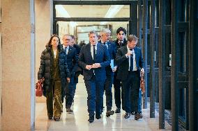 Les Republicains (LR) party leaves after a Meeting on the preparation of the 2025 Budget - Paris AJ