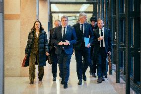 Les Republicains (LR) party leaves after a Meeting on the preparation of the 2025 Budget - Paris AJ