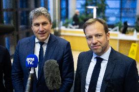 Les Republicains (LR) party leaves after a Meeting on the preparation of the 2025 Budget - Paris AJ