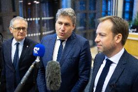 Les Republicains (LR) party leaves after a Meeting on the preparation of the 2025 Budget - Paris AJ