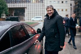 Les Republicains (LR) party leaves after a Meeting on the preparation of the 2025 Budget - Paris AJ