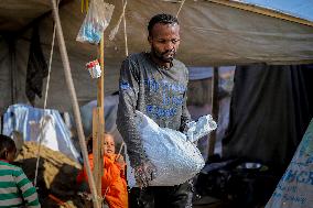 Refugees Seeking Shelter During The Israeli-Palestinian Conflict - Gaza Strip