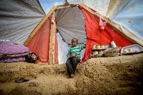 Refugees Seeking Shelter During The Israeli-Palestinian Conflict - Gaza Strip