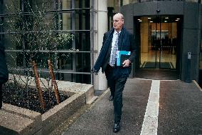 Les Republicains (LR) party leaves after a Meeting on the preparation of the 2025 Budget - Paris AJ