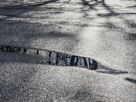 Partially Frozen Pond