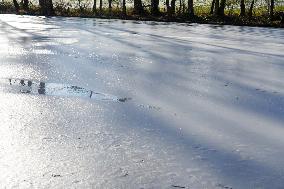 Partially Frozen Pond