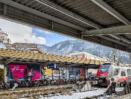 Trains At Kufstein Station In Austria