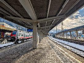 Trains At Kufstein Station In Austria