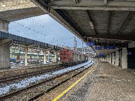 Trains At Kufstein Station In Austria