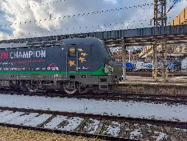 Trains At Kufstein Station In Austria