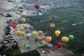 Tourists Take Hot Air Balloons - Egypt